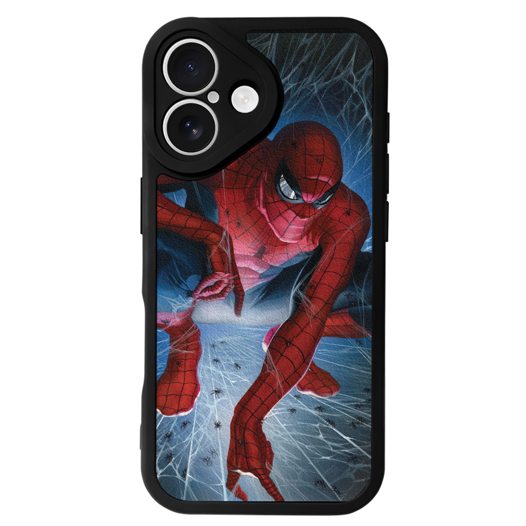 （画像用） Spider Man スパイダーマン 【iPhone 16シリーズ対応】シリコンスマホケース（レザー調） 材質：シリコン